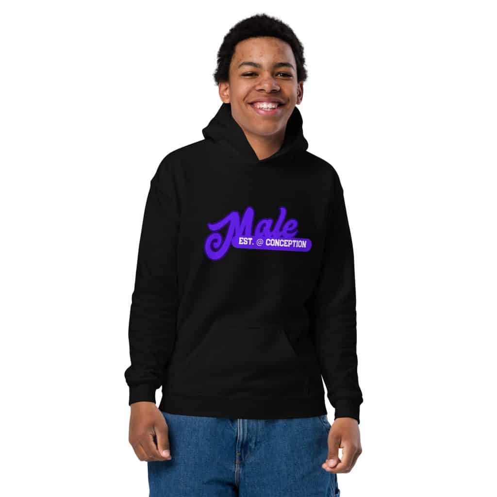 Male Est at Conception Youth hoodie